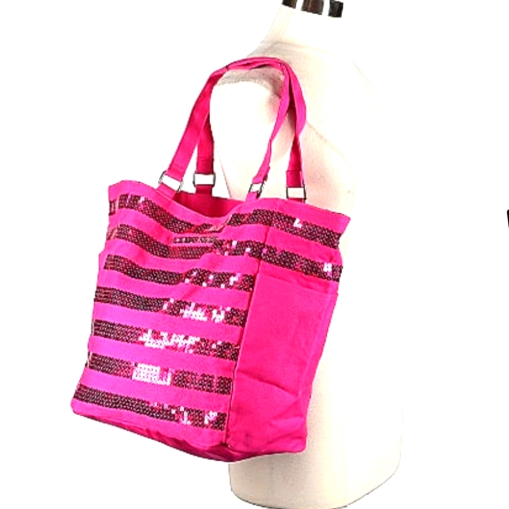 Victorias Secret Pink sequins bag shoulder y2k boho side pockets outside bling